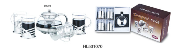 Teapot Set ( 5pcs glass cup) - 800 ml