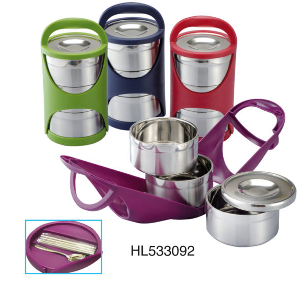 2.4L Three Layer with Color Handle Lunch