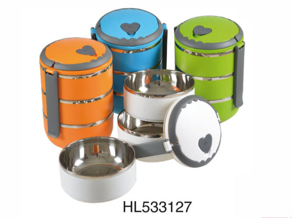 3 Tier Color Body Stainless Steel Lunch