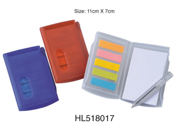 Plastic Cover Post It Note with Pen