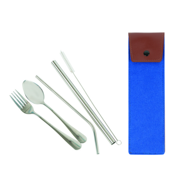 STAINLESS STEEL STRAW + CUTLERY SET HS-121 - Image 3